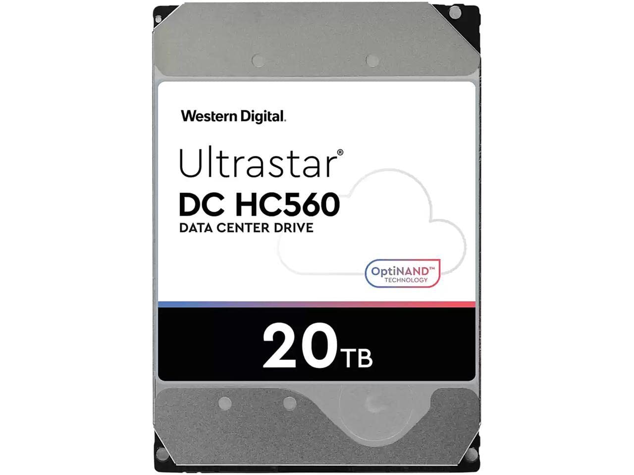 WD Ultrastar DC HC560 WUH722020ALE6L4 20 TB Hard Drive - 3.5" Internal - SATA (SATA/600) - Conventional Magnetic Recording (CMR) Method - Storage System, Video Surveillance System Device Supporte