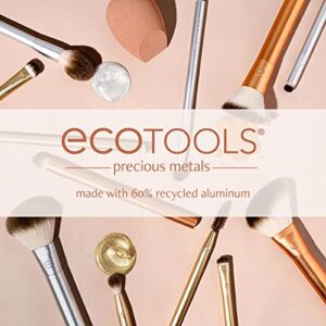 EcoTools Precious Metals Face Blend & Sculpt Set, Makeup Brush Kit For Foundation, Concealer, & Powder, Ecofriendly Makeup Brush Kit, Recycled Aluminum, Chrome, Cruelty-Free, 4 Piece Set