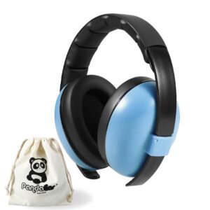 pandaear baby ear protection noise cancelling headphones ages 0-3 years | infant hearing protection earmuffs -blue