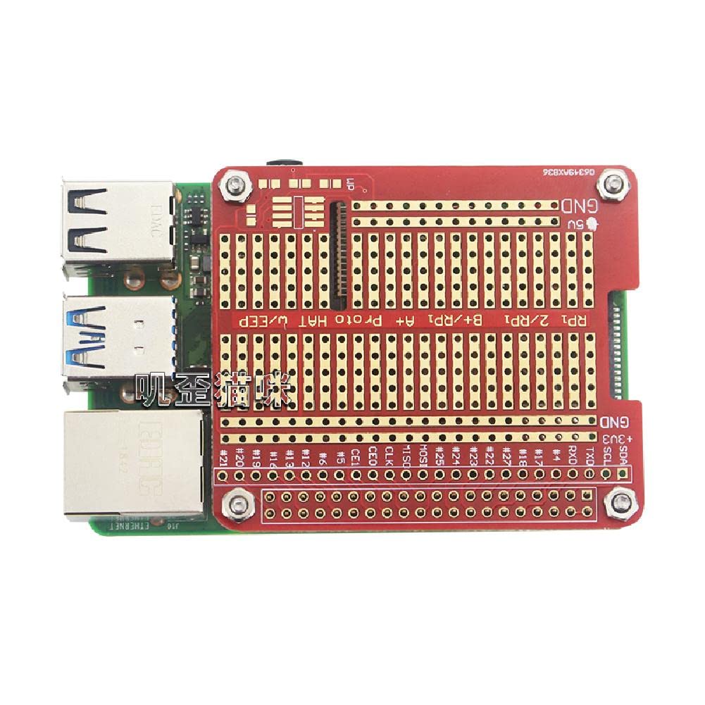 MOOKEENONE 1* DIY Board Set, 40-Pin GPIO Extend DIY Extension Board DIY Proto HAT Shield for Raspberry Pi 3B/3B+/4B Orange Pi