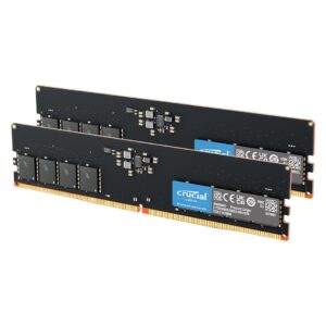 crucial ram 64gb kit (2x32gb) ddr5 5200mhz (or 4800mhz) desktop memory ct2k32g52c42u5