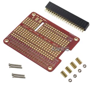 mookeenone 1* diy board set, 40-pin gpio extend diy extension board diy proto hat shield for raspberry pi 3b/3b+/4b orange pi