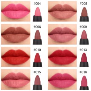 evpct 8Pcs Nude Pink Beige Ruby Rose Red Brown Mauve Matte Lipstick and Lip Crayon Lip Liner Pencil Pen Set for Women labial labiales mate magicos 24 horas originales pintalabios permanente 24 horas