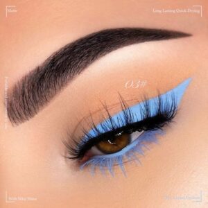 evpct 2Pcs Light Baby Bright Royal Sky Navy Cobalt Blue Liquid Eyeliner Set Waterproof Blue Liquid Eye Liners Pencils Waterproof Smudge proof Stamps Eyeliner delineador de ojos contra el agua 03&12