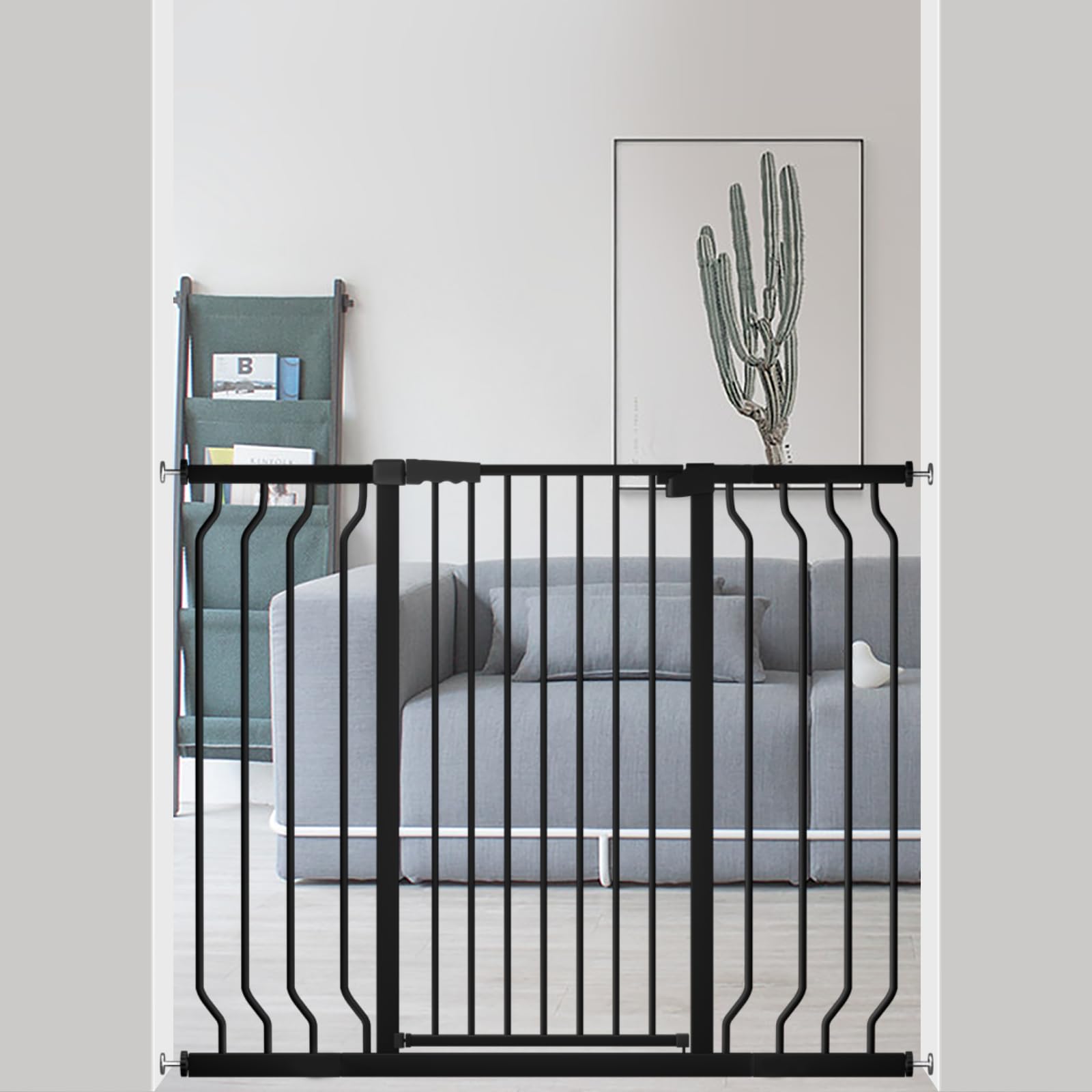 UVIPC Extra Tall 40.55" Baby Gate Extra Wide Pressure Mounted Walk Through Child Kids Gate Black Pet Puppy Gates