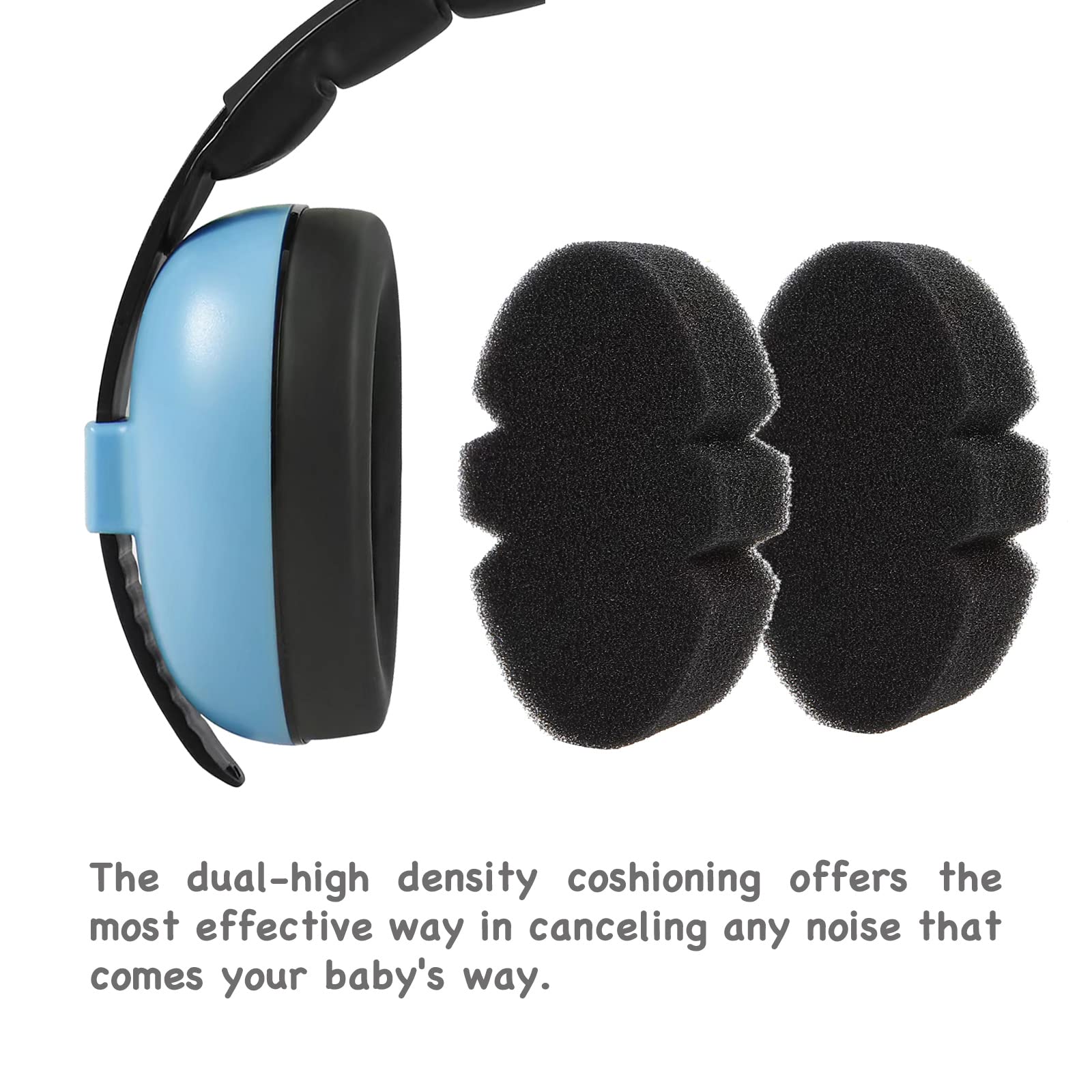 PandaEar Baby Ear Protection Noise Cancelling HeadPhones Ages 0-3 Years | Infant Hearing Protection Earmuffs -Blue