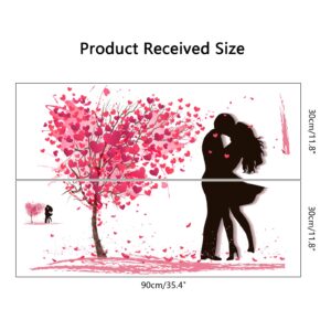 Love Red Heart Wall Decor Happy Valentine’s Day Accessories Wall Decals,Peel and Stick Removable Wall Decals,for Girls Room Couples Flower Bike Hot Air Balloon Tree Vinyl Sticker Wedding Couple Couple Bedroom Girls Kids Room Home Art Mural DIY Wallpaper (