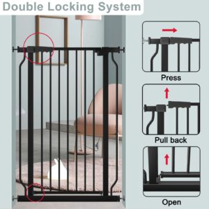 UVIPC Extra Tall 40.55" Baby Gate Extra Wide Pressure Mounted Walk Through Child Kids Gate Black Pet Puppy Gates