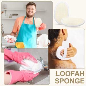 50 Pieces Exfoliating Loofah Pad Body Scrubber Bath Shower Loofah Sponge Pad Natural Exfoliating Scrubber Luffa Brush Close to Skin for Men Women Shower Bath and Spa