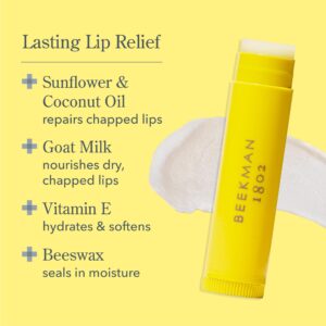 Beekman 1802 Lip Balm, Lavender - Scented - 0.15 oz - With Goat Milk, Vitamin E & Beeswax for Dry, Cracked Lips - Good for Sensitive Skin - Cruelty Free