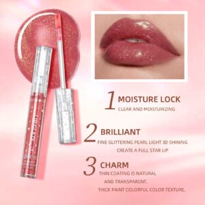 Aseawave Girls Lip Gloss, Shimmery Lip Glosses for Girls Teens & Women, | Syrupy gloss| Glossy Finish| Long-lasting| Moisturizing| Highlighting| Natural-beauty | Lip Glow Set