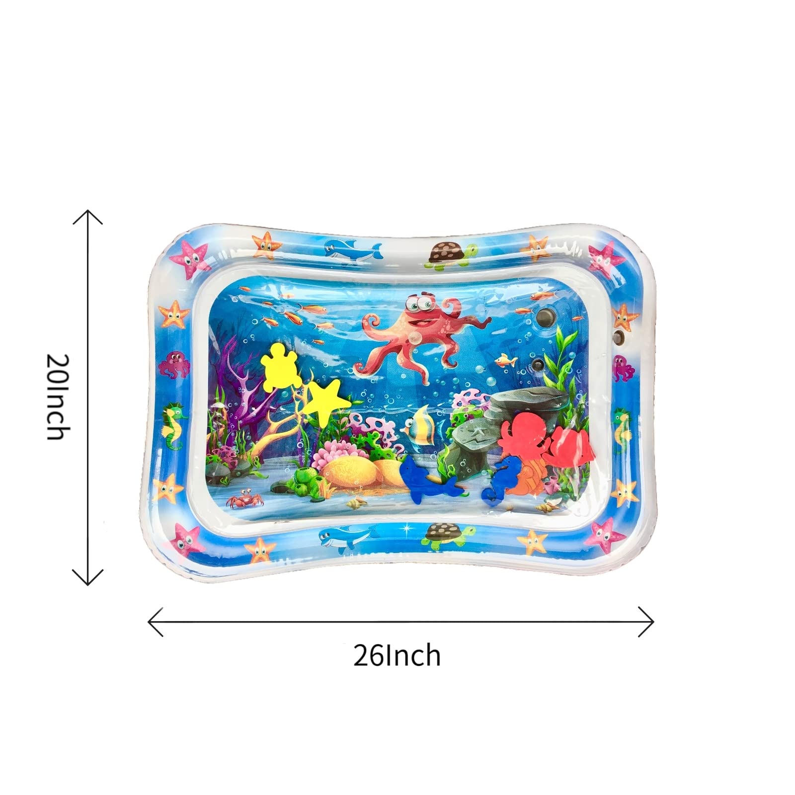 PandaEar 2 Pack Tummy Time Water Mats for Baby, Inflatable Water Play Mats Toys for Infants Newborn Toddlers 3-24 Months Girls and Boys