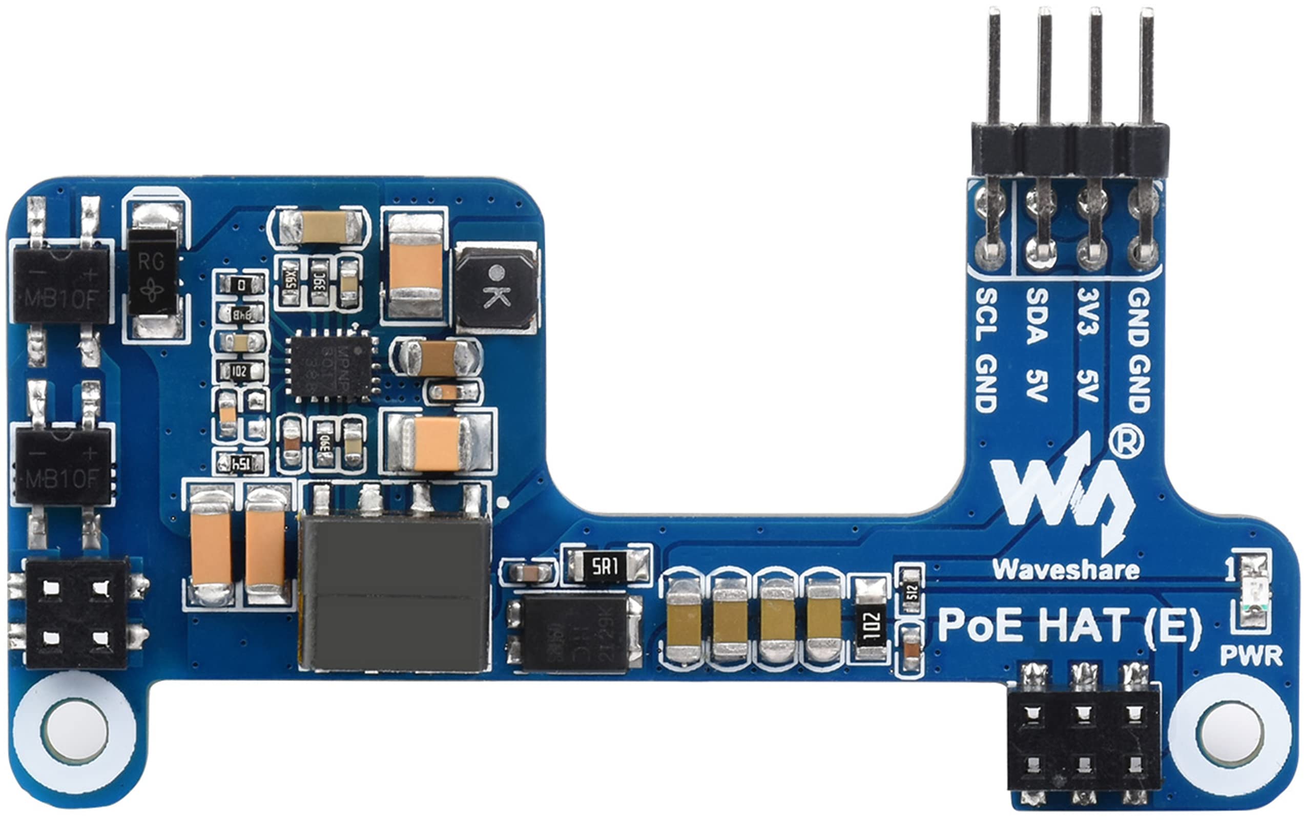 Power Over Ethernet HAT POE HAT (E) for Raspberry Pi 4B/Pi 3B+, IEEE 802.3af-Compliant Standard, Support Connecting Cooling Fan and Official Case