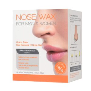 DHI NOSE HAIR WAX KIT FOR MEN & WOMEN, Quick and Easy Hair Removal of Nose Hair, 20 Applicator Sticks