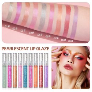 Aseawave Girls Lip Gloss, Shimmery Lip Glosses for Girls Teens & Women, | Syrupy gloss| Glossy Finish| Long-lasting| Moisturizing| Highlighting| Natural-beauty | Lip Glow Set