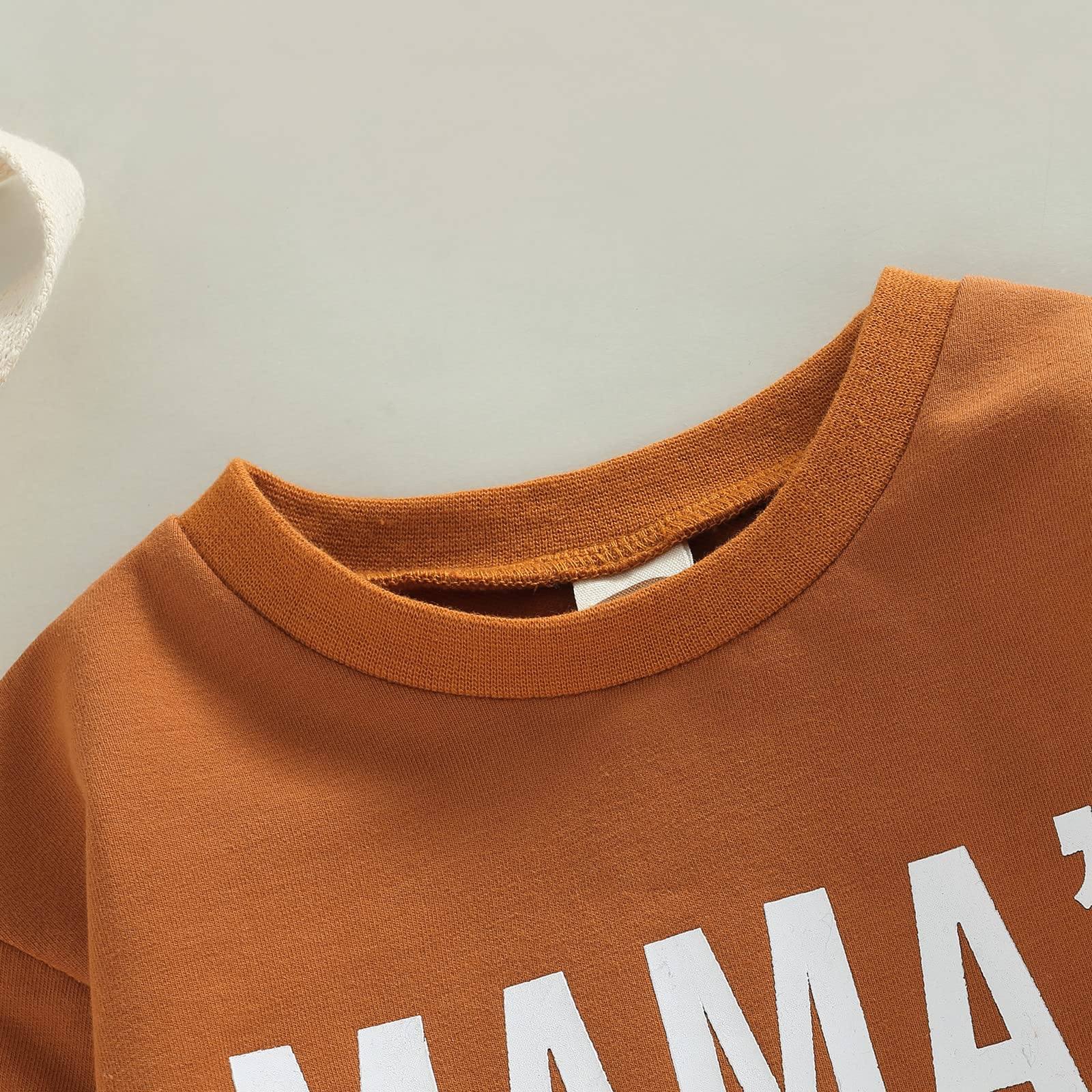 Kuriozud Newborn Baby Boy Girl Sweater Romper MAMAs Coffee Date Oversized Sweatshirt Fall Winter Clothes Valentines Day Outfit (Mama's Coffee Date Brown, 0-3 Months)