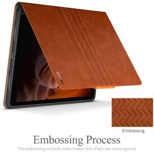 auaua Case for iPad 10th Generation 2022, 10.9 inch Case with Pencil Holder, Auto Sleep/Wake, Adjustable Stand, PU Leather (Brown)