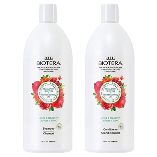 BIOTERA Long & Healthy Strengthening Shampoo and Conditioner Set | Strengthens Long, Growing Hair | Microbiome Friendly | Vegan & Cruelty Free | Paraben Free | Color-Safe | 32 Fl Oz