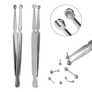 BEAD BALL HOLDING TWEEZERS 4 1/2 BODY PIERCING TOOL