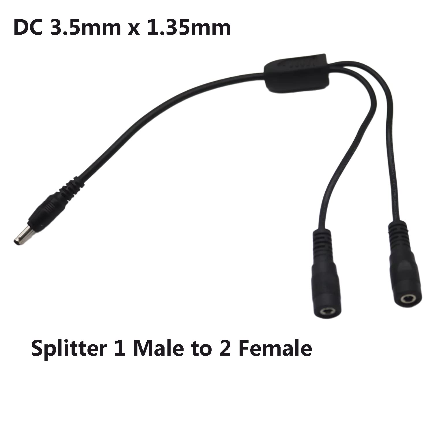 UpperFu 2PCS DC Y Splitter Cable 1 Male to 2 Female,3.5mm x 1.35mm DC Power Extension Adapter Cable,for CCTV Surveillance Cameras, LED Light Strip