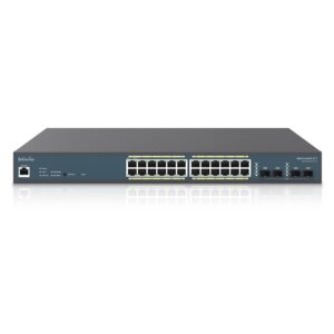 engenius fit l2 plus managed 24-port gigabit poe+ switch | 802.3at/af poe+ ready | 410w budget | 4 sfp uplink ports | 56 gbps switching capacity | [ews7928fp-fit]