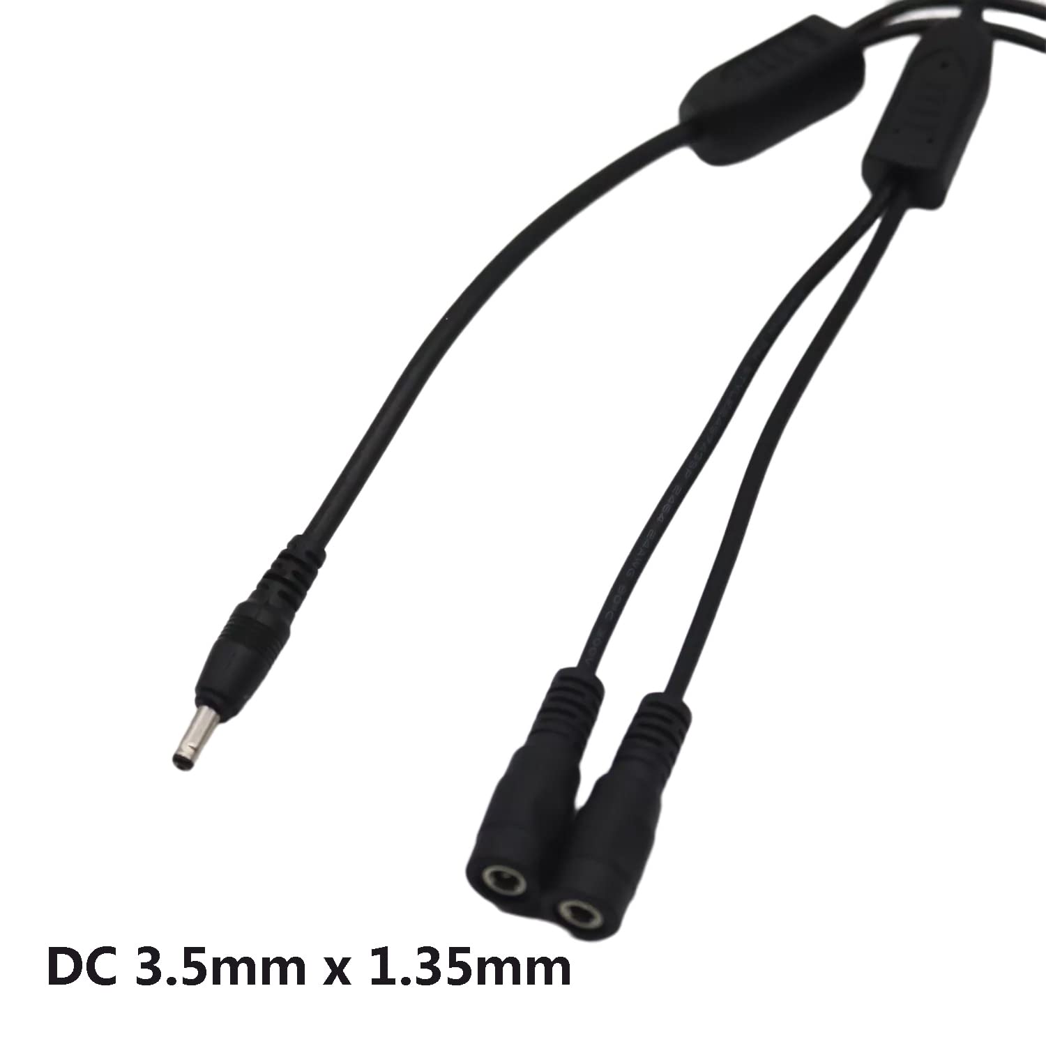 UpperFu 2PCS DC Y Splitter Cable 1 Male to 2 Female,3.5mm x 1.35mm DC Power Extension Adapter Cable,for CCTV Surveillance Cameras, LED Light Strip