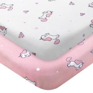 pack and play sheets, pack n play sheets | mini crib sheets 2-pack, ultra soft pack n play mattresses sheets compatible with graco pack n play, soft and breathable material, pink