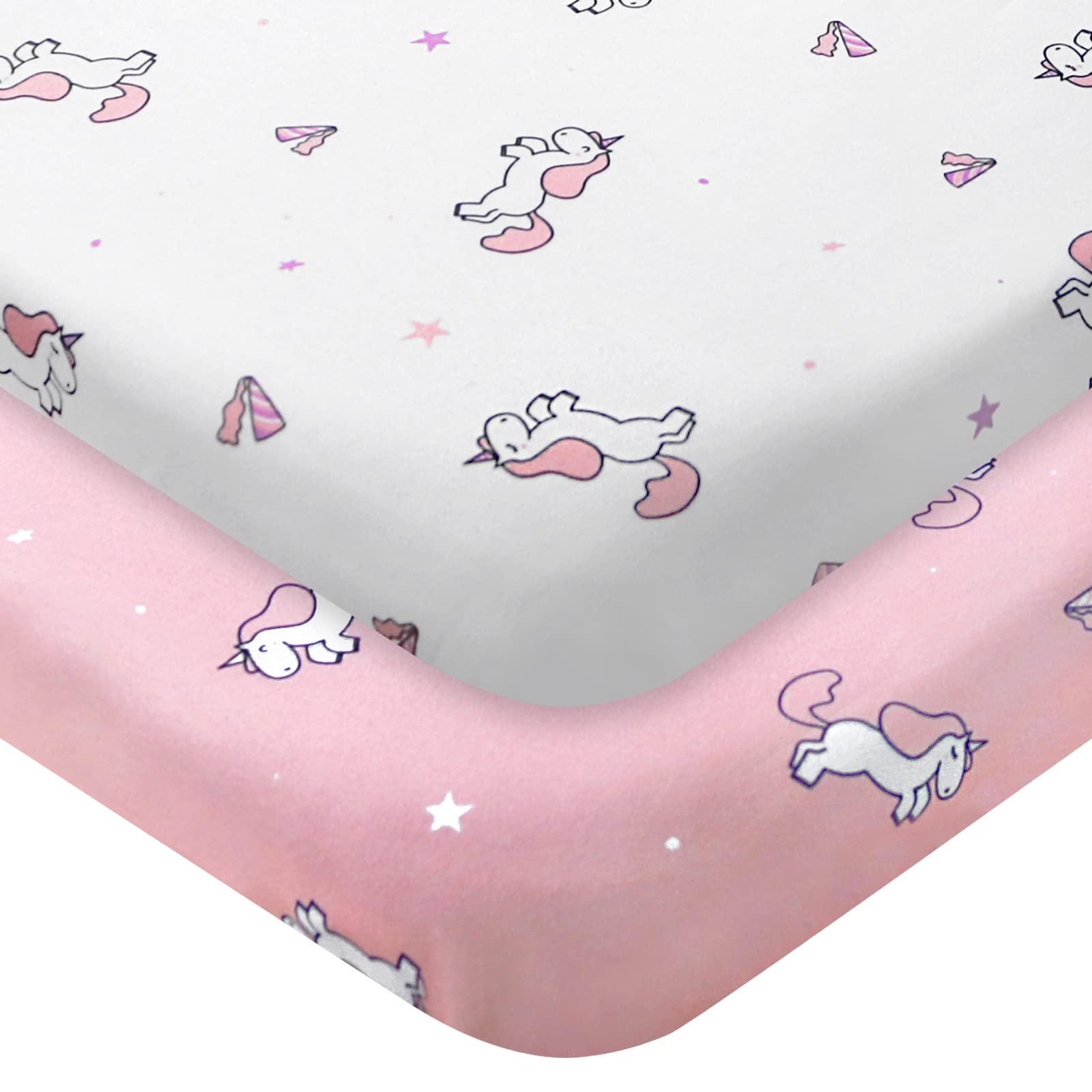 Pack and Play Sheets, Pack n Play Sheets | Mini Crib Sheets 2-Pack, Ultra Soft Pack n Play Mattresses Sheets Compatible with Graco Pack n Play, Soft and Breathable Material, Pink