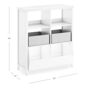 Martha Stewart Kids' Jr. Toy Storage Organizer with Bins - Creamy White: Wooden Kids Bookcases and Toy Storage Organizer; Homeschool and Classroom Furniture