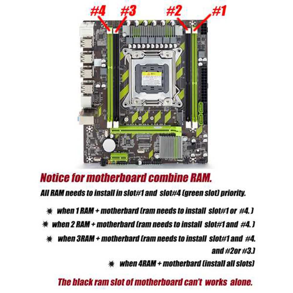 KVSERT X79 Motherboard Set Xeon E5 2640 CPU E5-2640 with LGA2011 Combos 4Pcs X 4GB = 16GB Memory DDR3 RAM PC3 10600R 1333Mhz