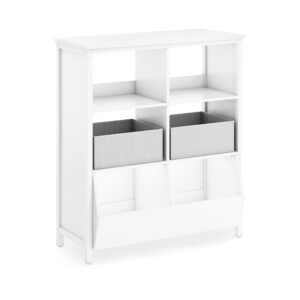 Martha Stewart Kids' Jr. Toy Storage Organizer with Bins - Creamy White: Wooden Kids Bookcases and Toy Storage Organizer; Homeschool and Classroom Furniture