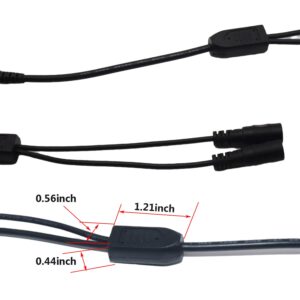 UpperFu 2PCS DC Y Splitter Cable 1 Male to 2 Female,3.5mm x 1.35mm DC Power Extension Adapter Cable,for CCTV Surveillance Cameras, LED Light Strip