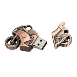 CHUYI Cool Metal Motorcycle Shape Pen Drive 64GB USB 2.0 Flash Drive Novelty Memory Stick Thumb Drive Data Storage Jump Drive for School Home Travel Business U Disk Gift (Red Copper)