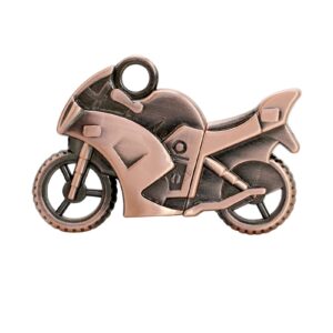 CHUYI Cool Metal Motorcycle Shape Pen Drive 64GB USB 2.0 Flash Drive Novelty Memory Stick Thumb Drive Data Storage Jump Drive for School Home Travel Business U Disk Gift (Red Copper)