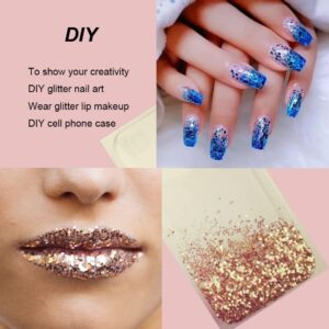 Mysense Gold Body Glitter Gel,Mardi Gras Face Glitter Makeup,Music Festival Rave Accessories,Chunky Mermaid Glitter Sequins for Face Eye Hair Decorations,Sparkling Glitter Face Paint for Women,30g