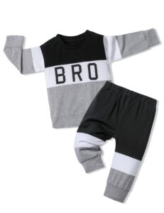 aulyffo toddler boy clothes,4t 5t boys sweatshirts fall outfits casual long sleeve letter tops jogger pants 2pcs fashion boys clothing sets