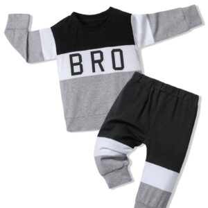 Aulyffo Toddler Boy Clothes,4T 5T Boys Sweatshirts Fall Outfits Casual Long Sleeve Letter Tops Jogger Pants 2Pcs Fashion Boys Clothing Sets