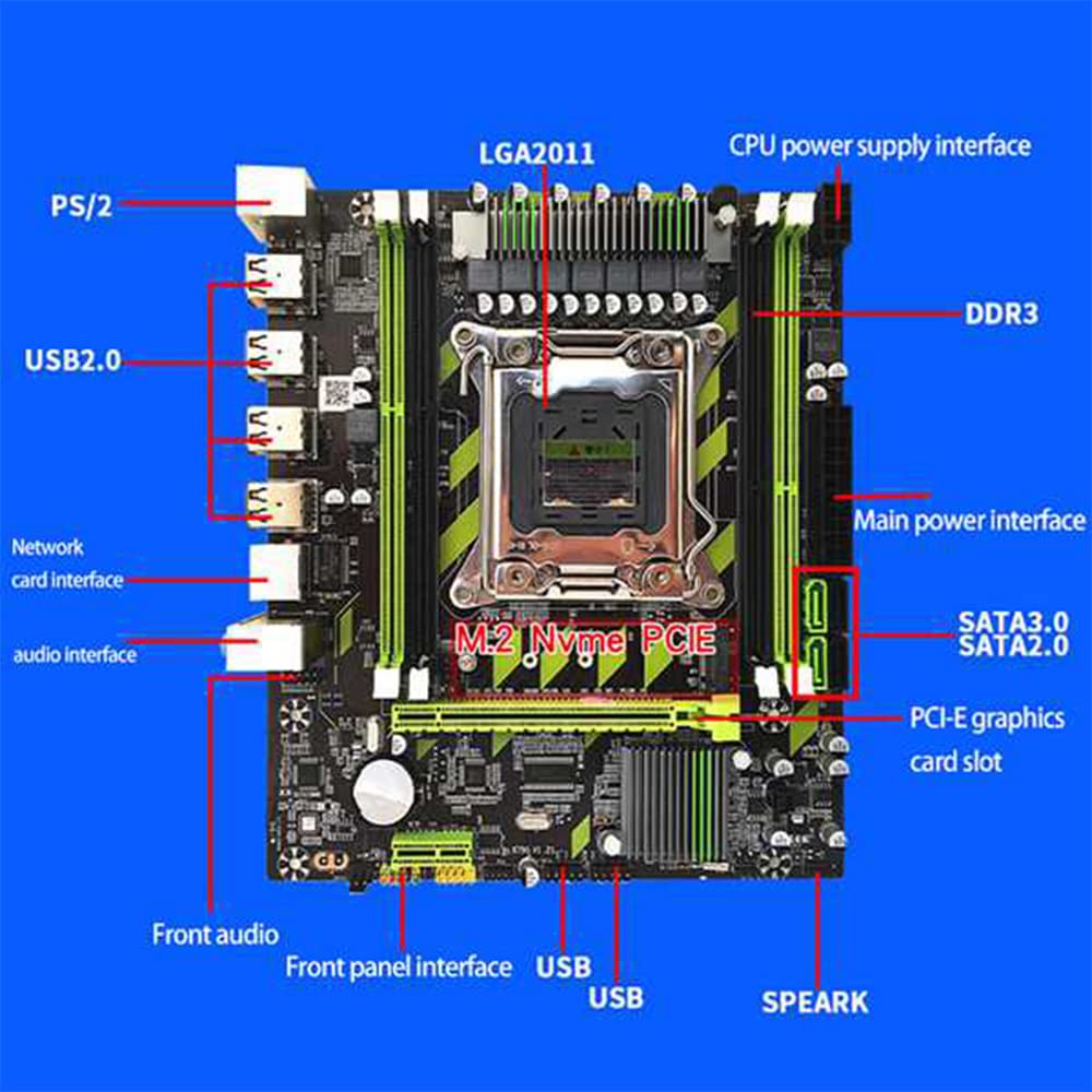 KVSERT X79 Motherboard Set Xeon E5 2640 CPU E5-2640 with LGA2011 Combos 4Pcs X 4GB = 16GB Memory DDR3 RAM PC3 10600R 1333Mhz