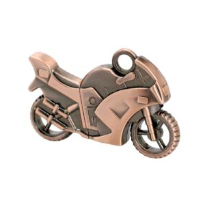 CHUYI Cool Metal Motorcycle Shape Pen Drive 64GB USB 2.0 Flash Drive Novelty Memory Stick Thumb Drive Data Storage Jump Drive for School Home Travel Business U Disk Gift (Red Copper)