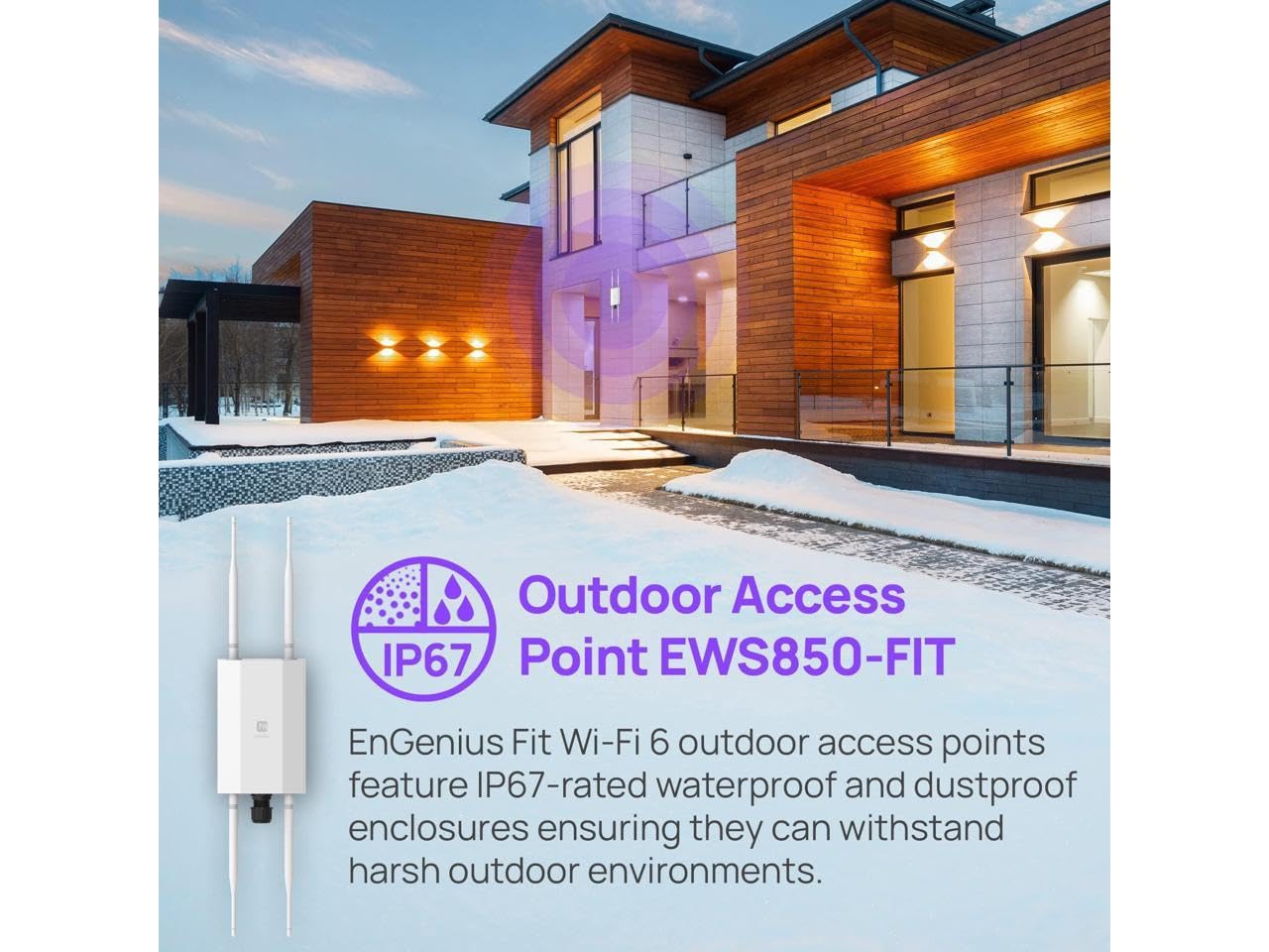 EnGenius Fit EWS850-FIT Dual Band IEEE 802.11ax 1.73 Gbit/s Wireless Access Point - Outdoor