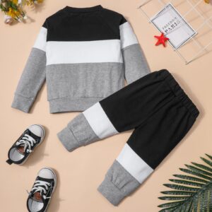 Aulyffo Toddler Boy Clothes,4T 5T Boys Sweatshirts Fall Outfits Casual Long Sleeve Letter Tops Jogger Pants 2Pcs Fashion Boys Clothing Sets