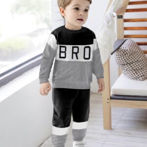 Aulyffo Toddler Boy Clothes,4T 5T Boys Sweatshirts Fall Outfits Casual Long Sleeve Letter Tops Jogger Pants 2Pcs Fashion Boys Clothing Sets