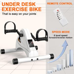 TODO Motorized Pedal Exerciser Mini Exercise Bikes, Under Desk Bike Peddler Exerciser for Seniors Rehab and Arm Leg Physical Therapy