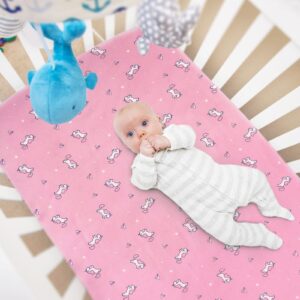 Pack and Play Sheets, Pack n Play Sheets | Mini Crib Sheets 2-Pack, Ultra Soft Pack n Play Mattresses Sheets Compatible with Graco Pack n Play, Soft and Breathable Material, Pink