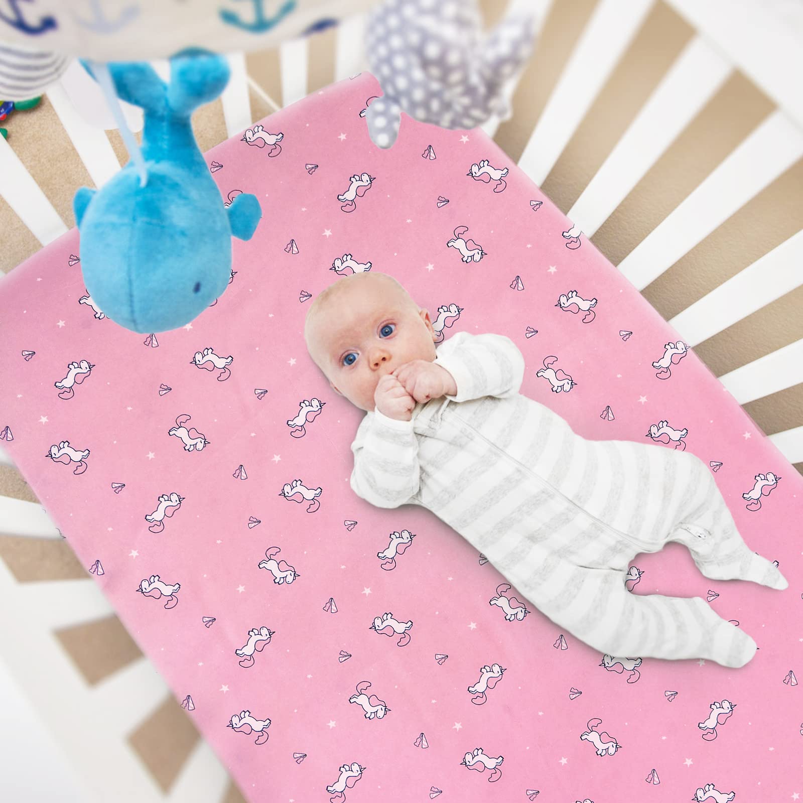 Pack and Play Sheets, Pack n Play Sheets | Mini Crib Sheets 2-Pack, Ultra Soft Pack n Play Mattresses Sheets Compatible with Graco Pack n Play, Soft and Breathable Material, Pink