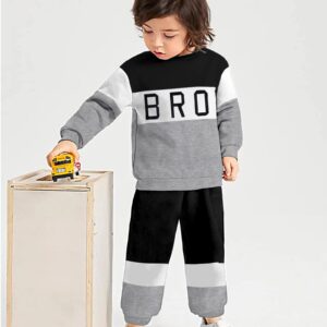 Aulyffo Toddler Boy Clothes,4T 5T Boys Sweatshirts Fall Outfits Casual Long Sleeve Letter Tops Jogger Pants 2Pcs Fashion Boys Clothing Sets