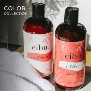 cibu Color Shampoo and Conditioner Bundle for Dry, Color-Treated Hair | Gently Hydrates and Strengthens Strands | Protects Color and Revitalizes Hair and Scalp | Fresh Scent | 11.83oz Pack of 2