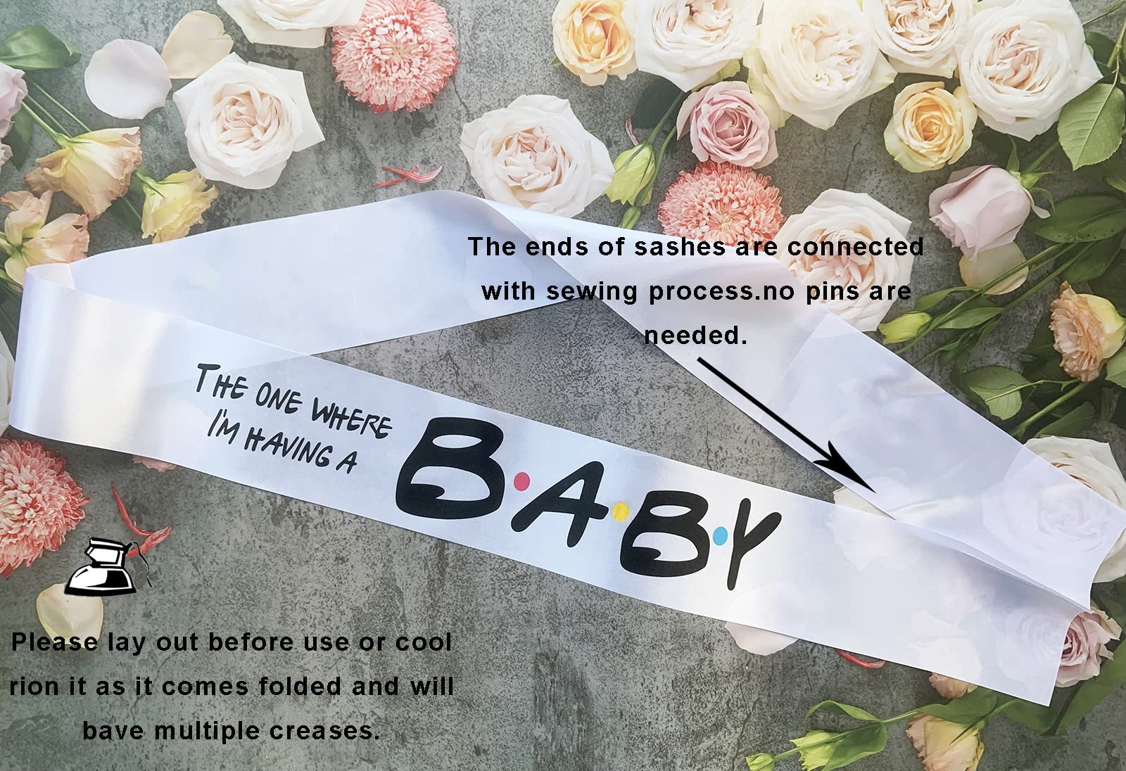 MONBISTY Mum to be Sash for Baby Shower,The one where I'm Having a Baby Sash Gift Ideal for Gender Reveal, Pregnancy Announcement, Welcome Baby,Pink or Blue Party Decorations