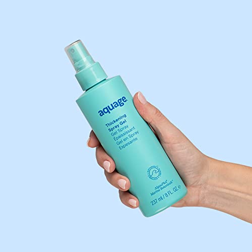 AQUAGE. Thickening Spray Gel, For Fine or Thin Hair Types - With Exclusive Ultraflex Polymer Technology and AlgaePlex Sea Botanicals, Adds Body and Vitality, Firm Hold, 8 oz