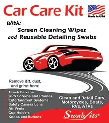 SWAB-ITS® 12-Piece Car Care Kit with Screen Wipes & Reusable Detailing Swabs: 87-8210